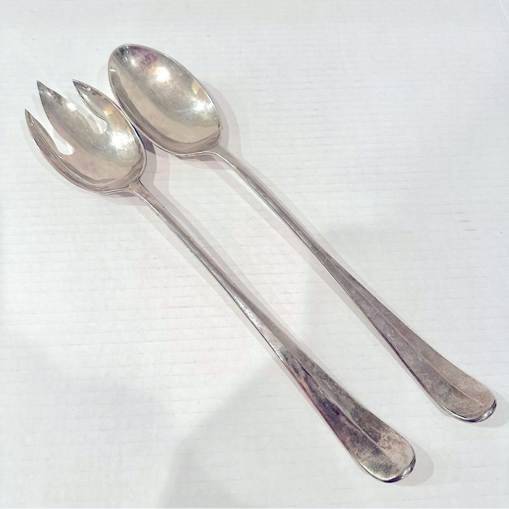 Vintage Silverplate Serving Utensils Set of Fork & Spoon‎ Made In Hong Kong